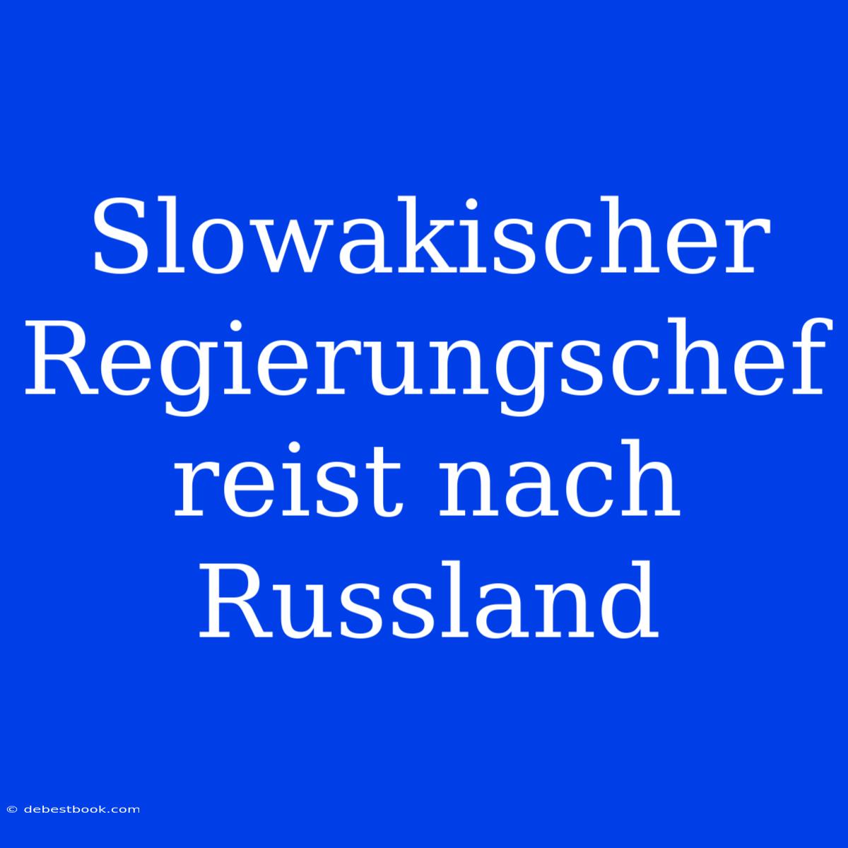 Slowakischer Regierungschef Reist Nach Russland 