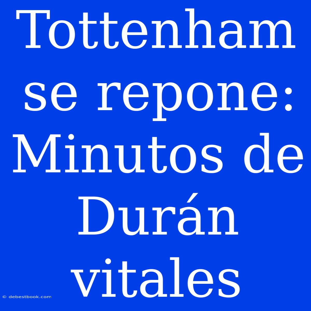 Tottenham Se Repone: Minutos De Durán Vitales