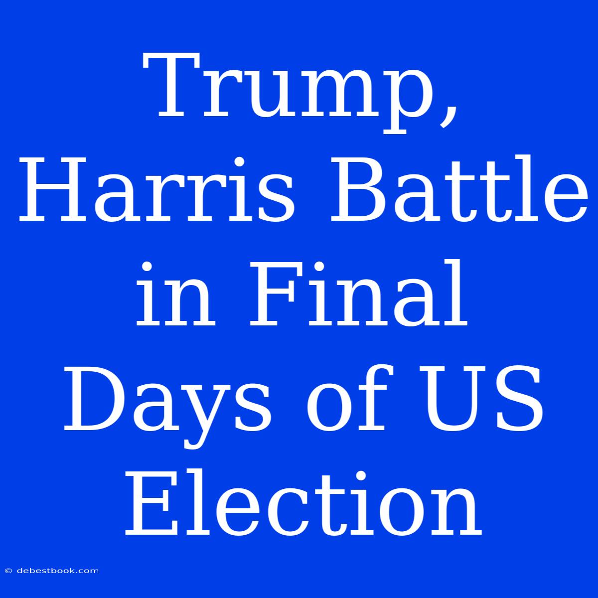 Trump, Harris Battle In Final Days Of US Election