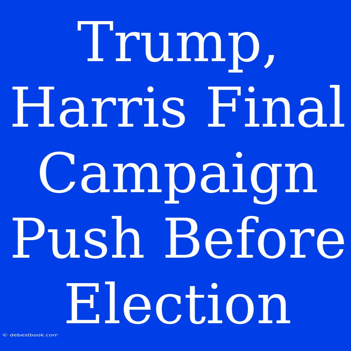 Trump, Harris Final Campaign Push Before Election