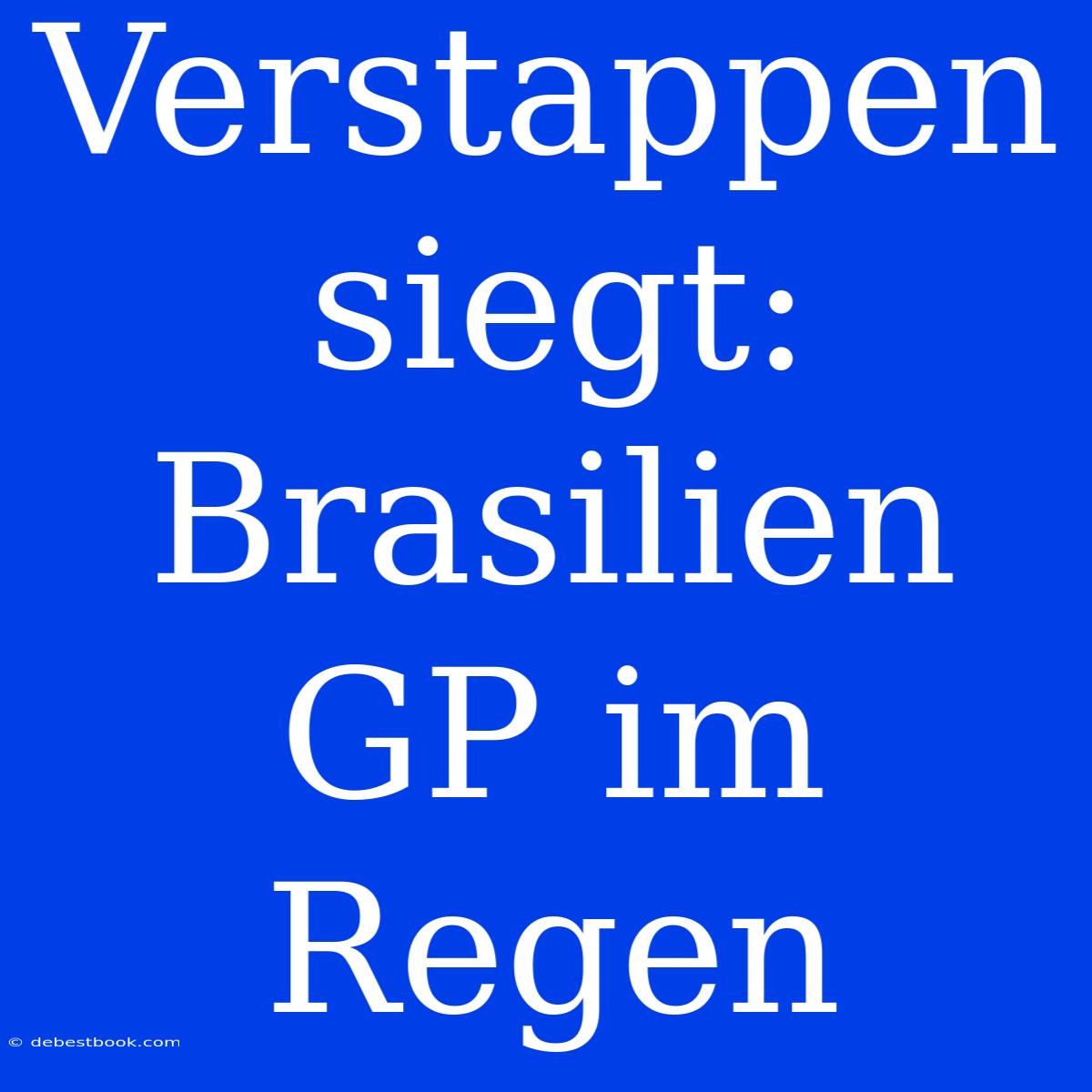 Verstappen Siegt: Brasilien GP Im Regen