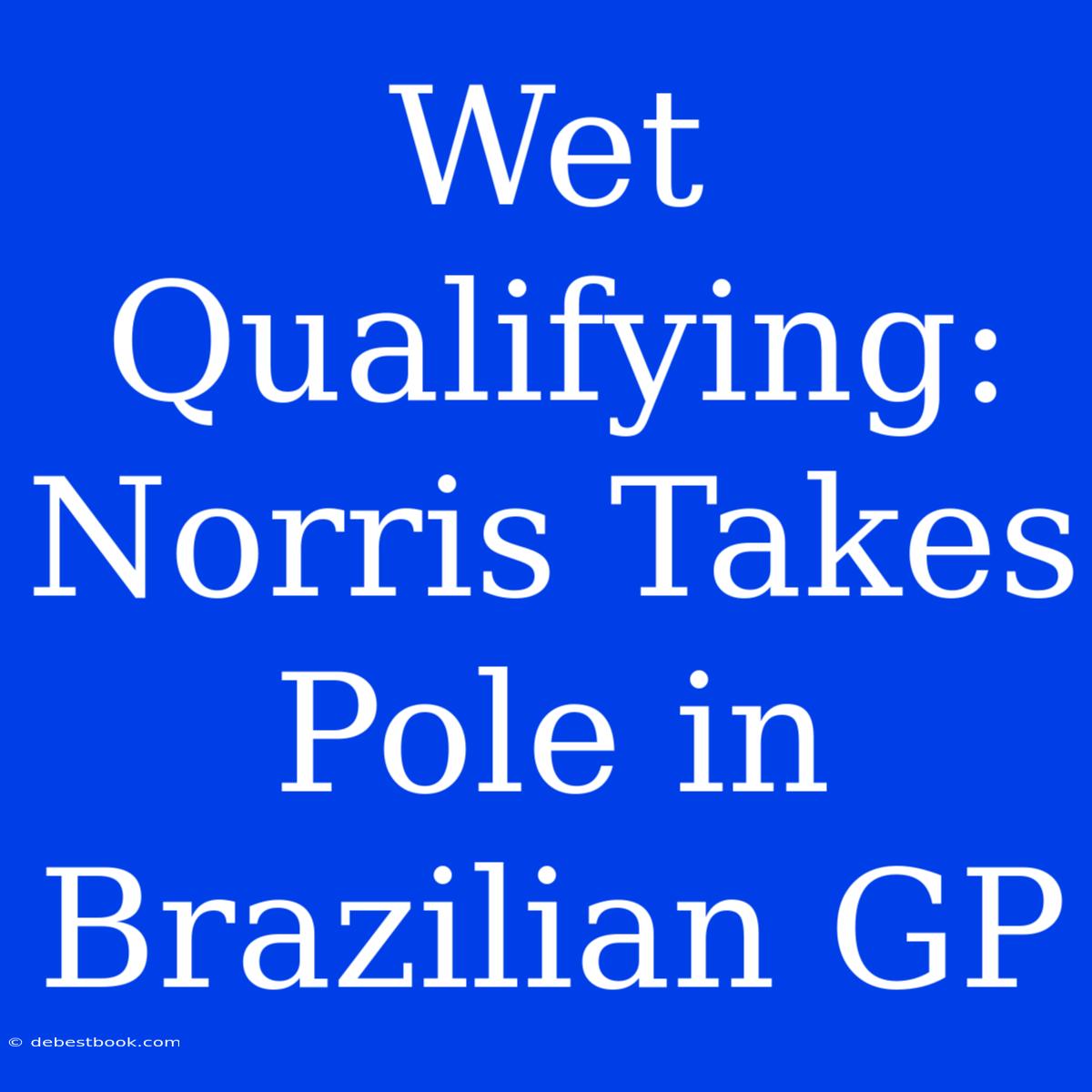 Wet Qualifying: Norris Takes Pole In Brazilian GP