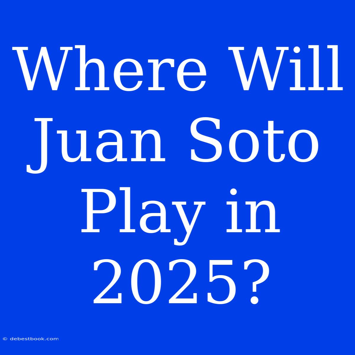 Where Will Juan Soto Play In 2025? 