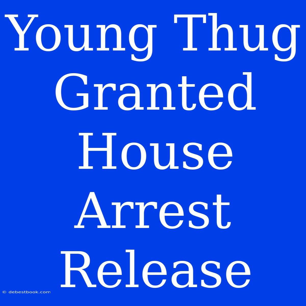 Young Thug Granted House Arrest Release