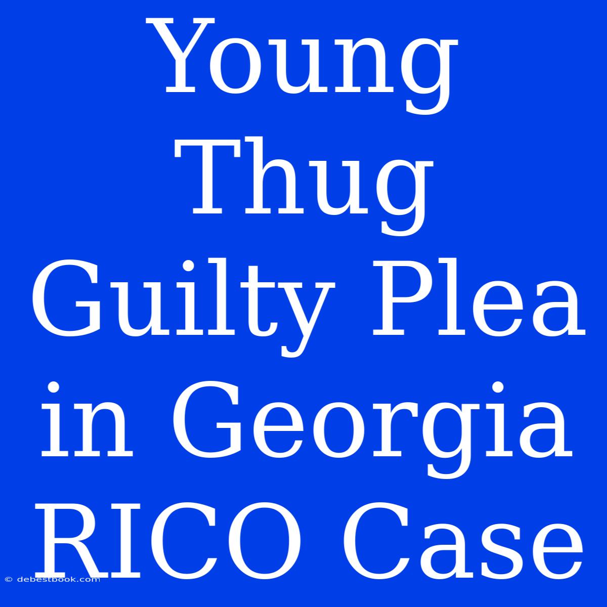 Young Thug Guilty Plea In Georgia RICO Case