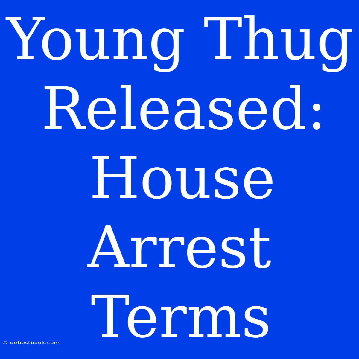 Young Thug Released: House Arrest Terms