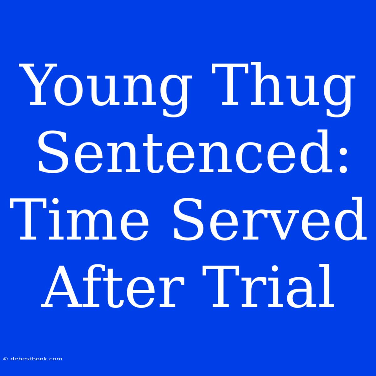 Young Thug Sentenced: Time Served After Trial